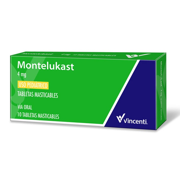 Montelukast Pediátrico 4Mg X 10 Tabletas Vincenti