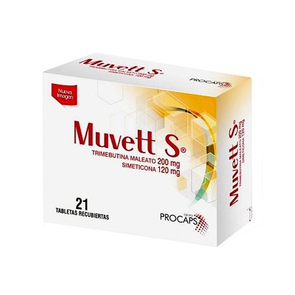 Muvett S Trimebutina+Simeticona 200Mg/120Mg X 21 Tabletas Procaps