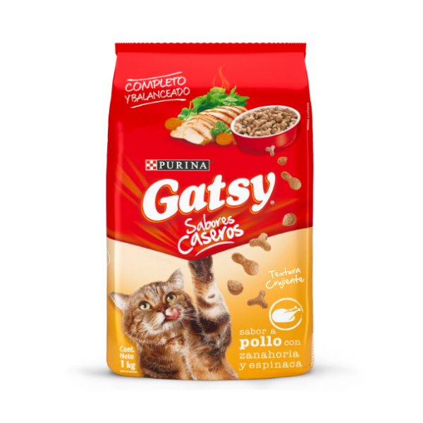 Purina Gatsy Pollo Con Zanahoria-Espinaca 1Kg.