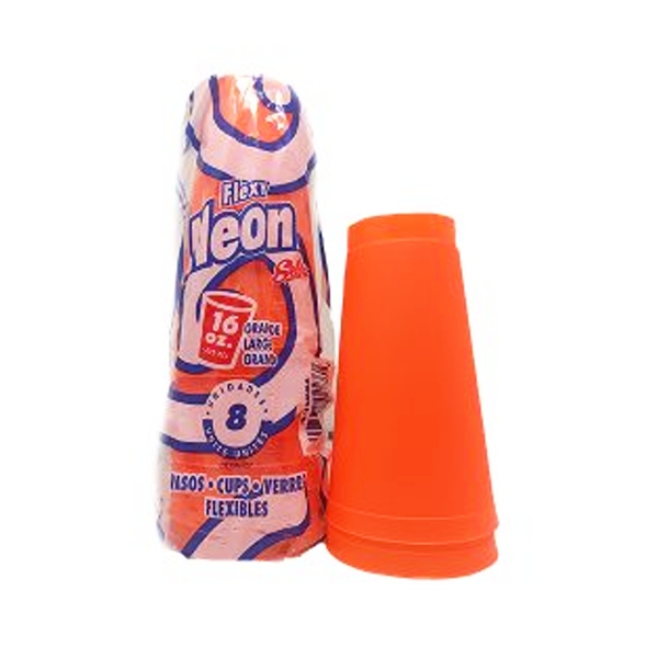 Selva Flexy Neon Naranja Vasos N°16 (473 ML) X 8 Unidades - Imagen 2