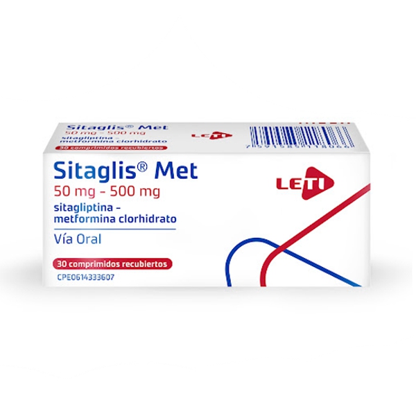 Sitaglis Met Sitagliptina+Metformina 50Mg-1000Mg X 28 Comprimidos Leti