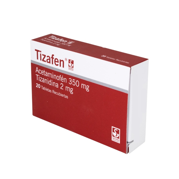 Tizafen Acetaminofén+Tizanidina 350Mg/2Mg X 20 Tabletas Siegfried