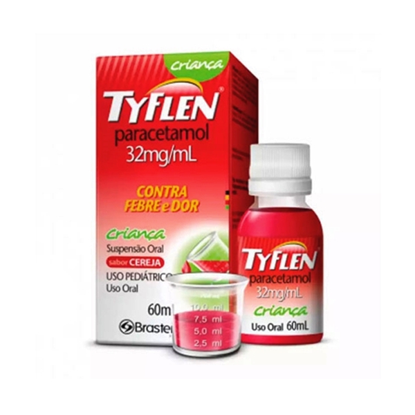Tyflen Paracetamol Suspensión Oral Sobre Cereza 32Mg/Ml X 60Ml. Brasterapica
