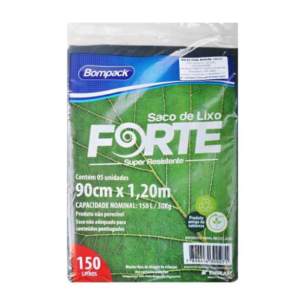 Bompack Bolsa De Basura 150Lt X 5 Unidades