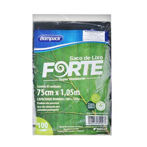 Bompack Bolsa De Basura 100Lt X 5 Unidades