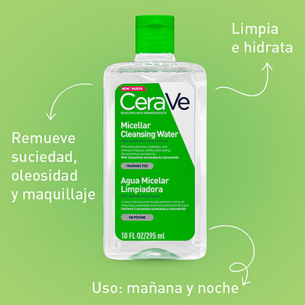 Cera-Ve Agua Micelar Limpiadora X 295Ml. - Imagen 3