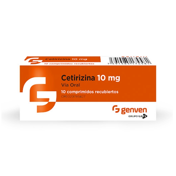 Cetirizina Cetirizina 10mg x 10 Comprimidos Genven