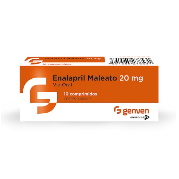 Enalapril 20mg x 10 Comprimidos - Genven