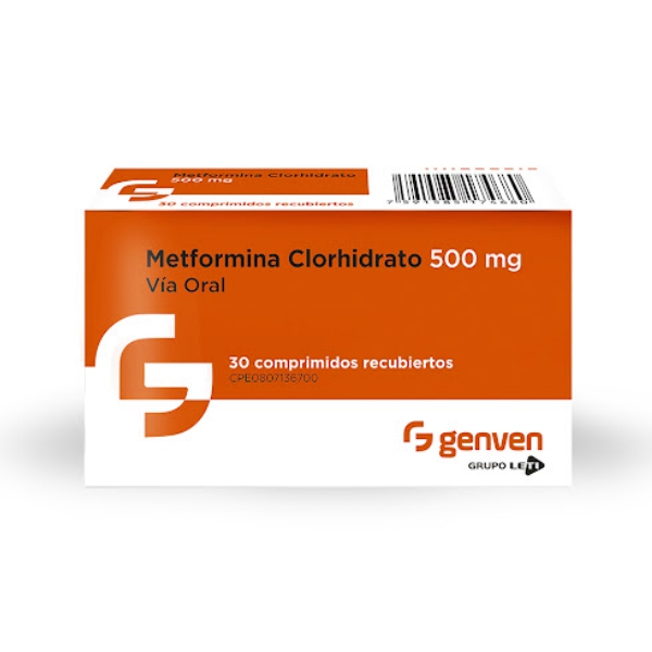 Metformina 500mg x 30 Comprimidos - Genven
