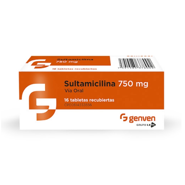 Sultamicilina 750mg x 16 Tabletas - Genven