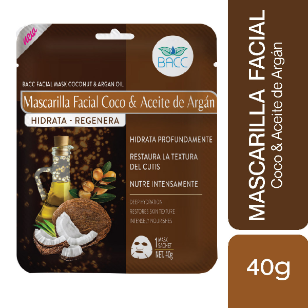 Bacc Mascarilla Facial Coco & Aceite De Argán 40Gr.