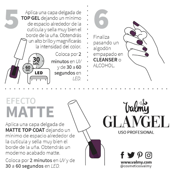 Valmy Tratamiento Glamgel Matte Top Coat - Imagen 4