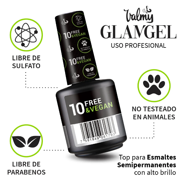 Valmy Tratamiento Glamgel Top Coat - Imagen 2