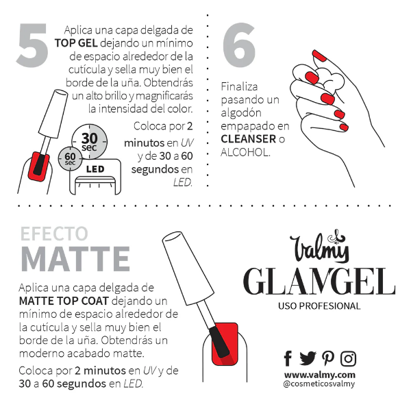 Valmy Tratamiento Glamgel Top Coat - Imagen 4