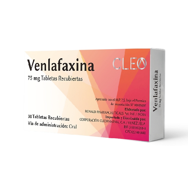 Venlafaxina 75Mg X 30 Tabletas Cleo Pharma