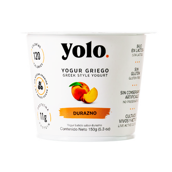 Yolo Yogurt Griego Durazno X 150Gr