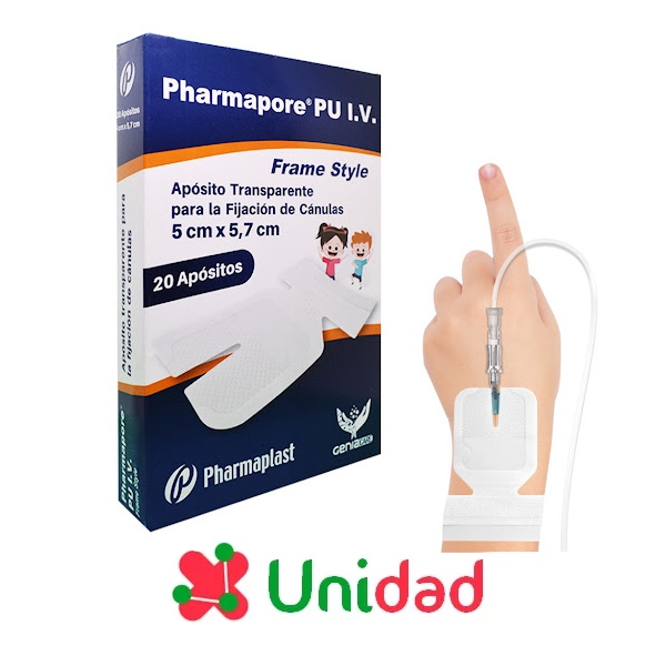 Aposito Transparente Para Fijacion De Vias Pediátrico 5Cmx5.7Cm Pharmapore x 1 Unidad - Imagen 2