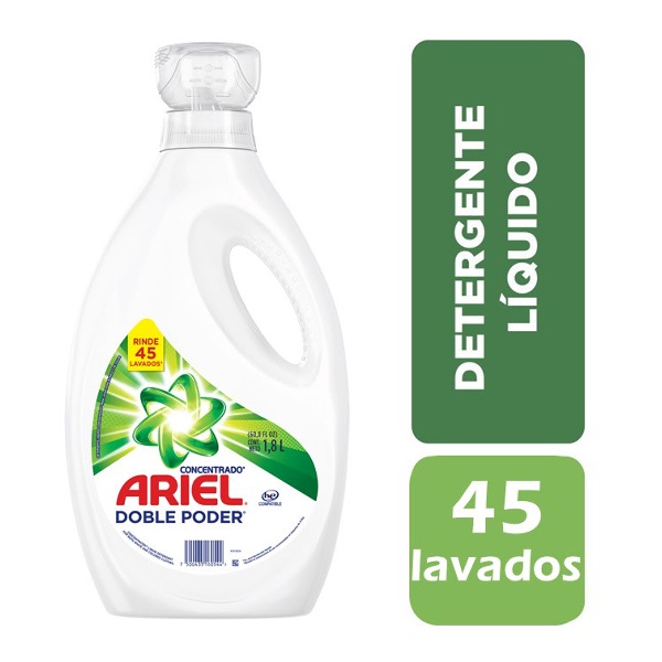 Ariel Detergente Líquido Doble Poder Concentrado 1.8Lt.