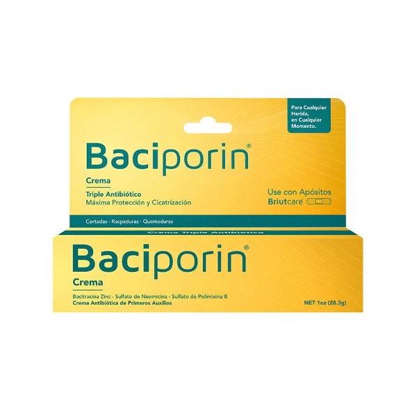 Baciporin Bacitracina+Neomicina+Polimixina Crema Dermica X 28.3Gr Briutcare