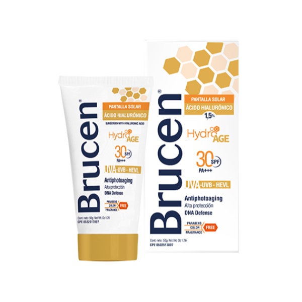 Brucen HydroAge Con Ácido Hialurónico Crema 30 Spf Pantalla Solar X 50Gr
