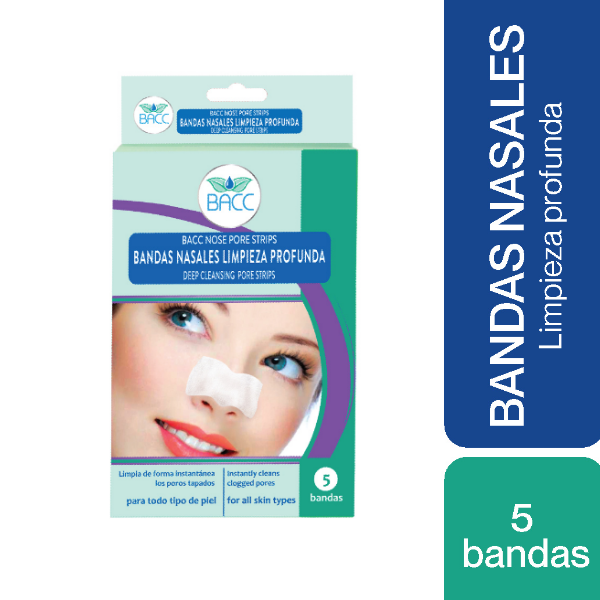 Bacc Bandas Nasales Limpieza Profunda 5 Unidades