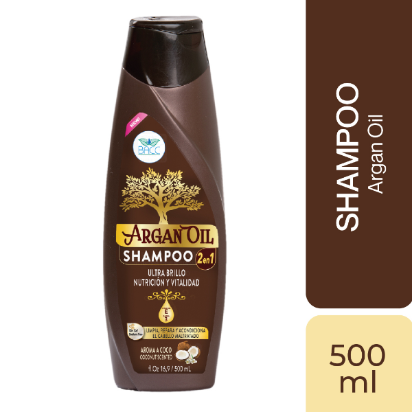 Bacc Shampoo 2En1 Argán Oil Brillo Nutrición/Vitalidad 500Ml