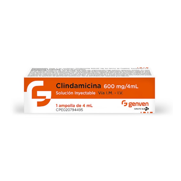 Clindamicina Ampolla 600Mg/4Ml I.M/I.V Genven