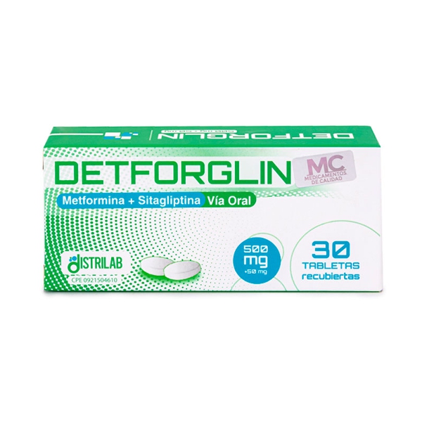 Detforglin Sitagliptina+Metformina 500Mg/50Mg X 30 Tabletas Distrilab
