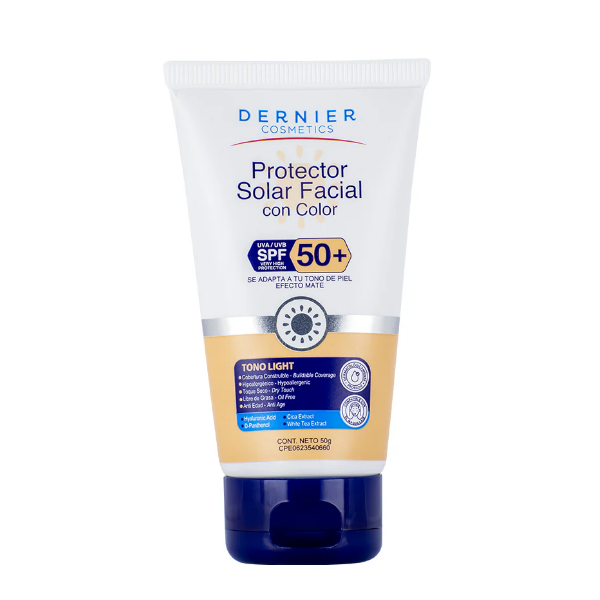 Dernier Protector Solar Facial Con Color Tono Light 50Spf 50Gr
