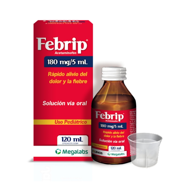 Febrip Acetaminofén Jarabe 180Mg/5Ml X 120Ml Megalabs