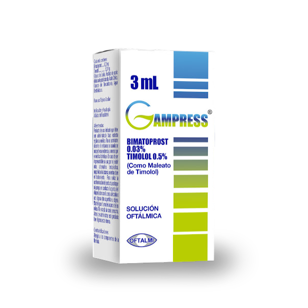 Gampress Bimatoprost+Timolol Solución Oftálmica X 3Ml Oftalmi