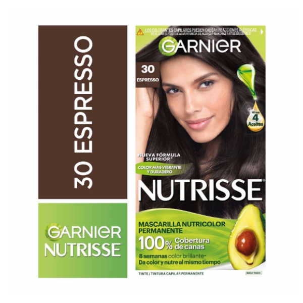 Garnier Nutrisse Tinte 30 Espresso Castaño Oscuro Estuche