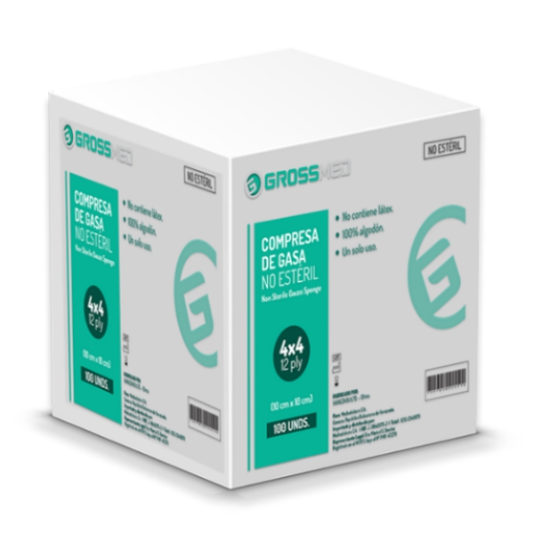 Gasa No Esteril (4X4) X 100 Unidades Grossmed