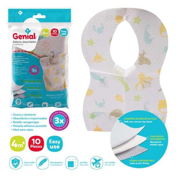 Genial Baberos Desechables 10 Piezas Gn-Dbb2435-10 - Imagen 2