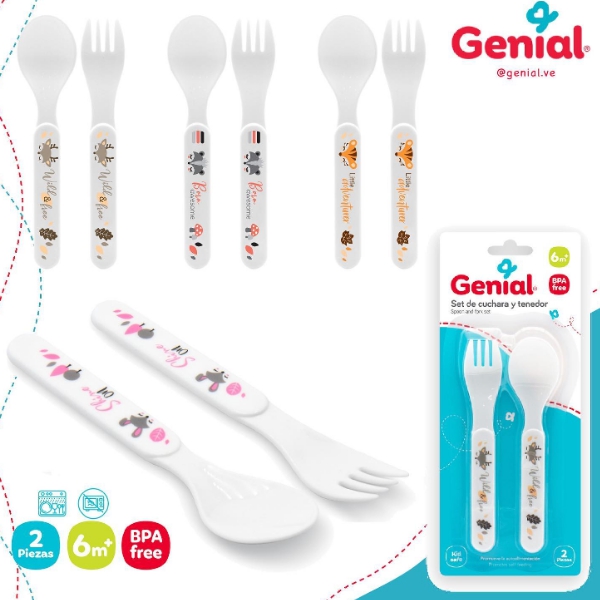 Genial Set.Cuchara/Tenedor 6M+ Gn-Rbt1432