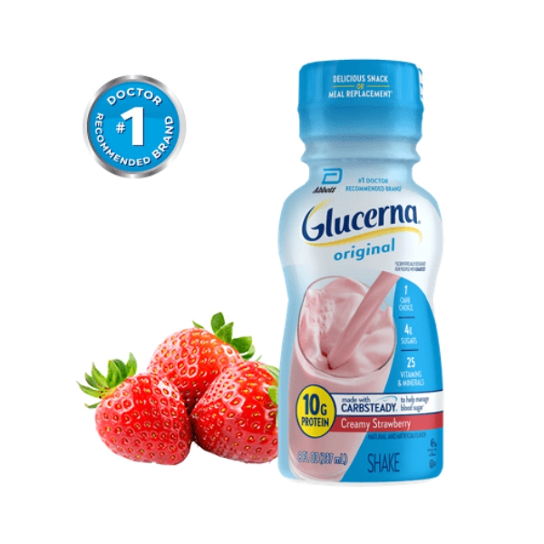 Glucerna Original Shake Alimento Líquido Strawberry 237Ml