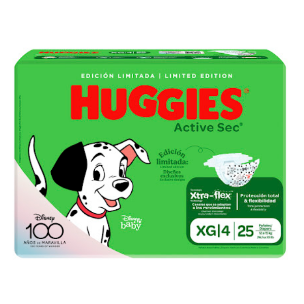 Huggies Pañal Active Sec Talla Xg X 25 Unidades