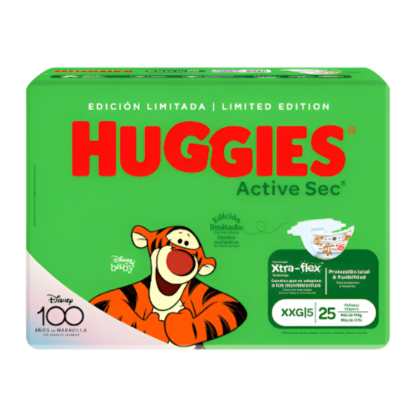 Huggies Pañal Active Sec Talla Xxg X 25 Unidades