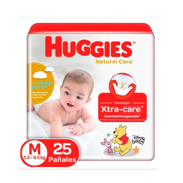 Huggies Pañal Natural Care Pañal Talla M X 25 Unidades