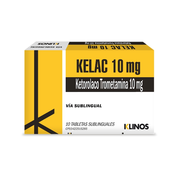 Kelac ketorolac 10Mg X 10 Tabletas Sublinguales Klinos