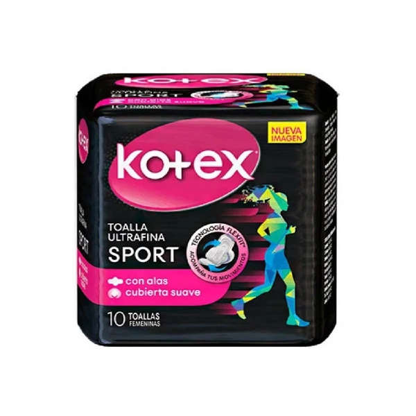 Kotex Toallas Ultra Fina Sport. X 10 Unidades