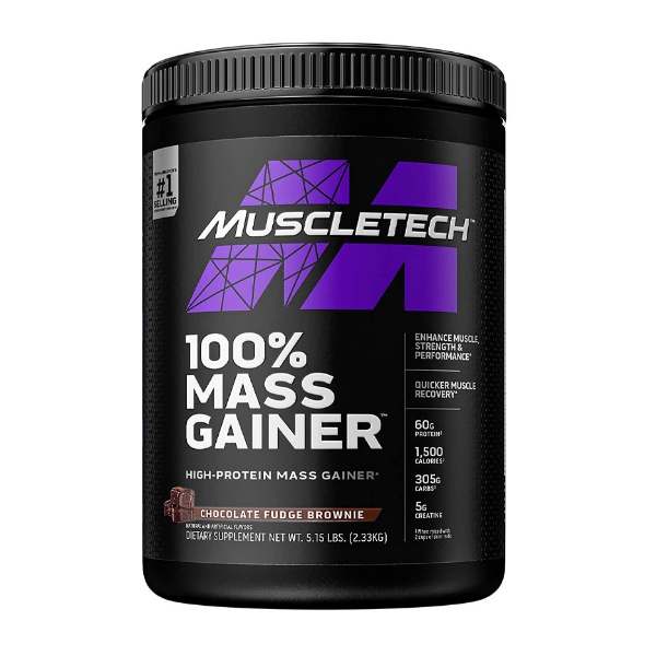 Muscletech 100% Mass Gainer Chocolate Brownie. 2.33Kg.