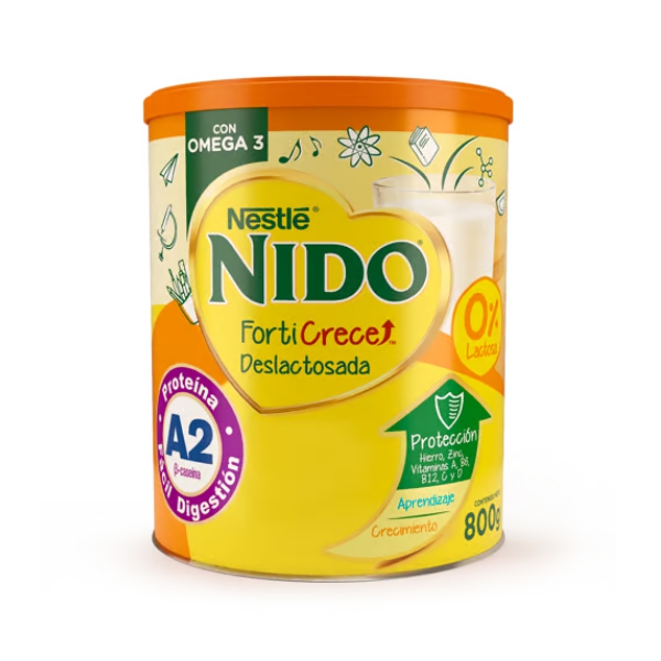 Nido Forticrece Deslactosada Polvo 800Kg.