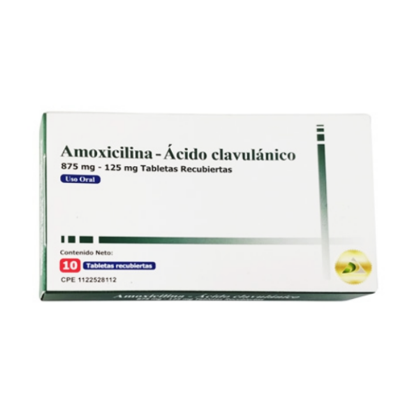 Amoxicilina + Ácido Clavulánico 875Mg/125Mg X 10 Tabletas Dac55