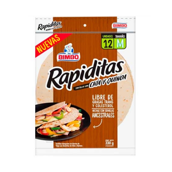 Bimbo Rapiditas Tortillas Chia/Quinoa 330Gr