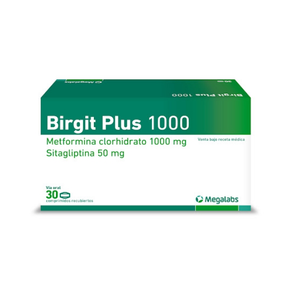 Birgit Plus Metformina+Sitagliptina1000/50 Mg X 30 Comprimidos Megalabs