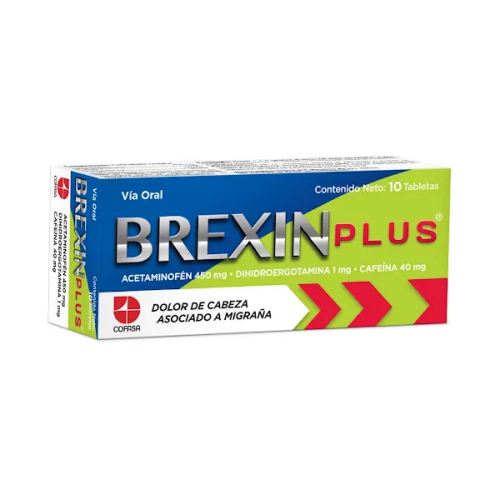 Brexin Plus Acetaminofén+Cafeína+Dihidroergotamina X 10 Tabletas Cofasa