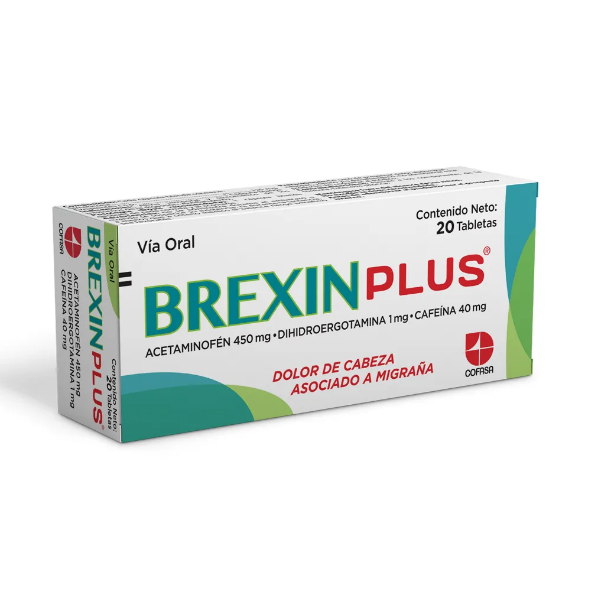 Brexin Plus Acetaminofén+Cafeína+Dihidroergotamina X 10 Tabletas Cofasa