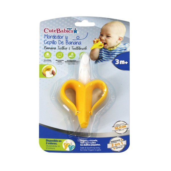 Cutebabies Mordedor Y Cepillo Banana 3M+ 01160072