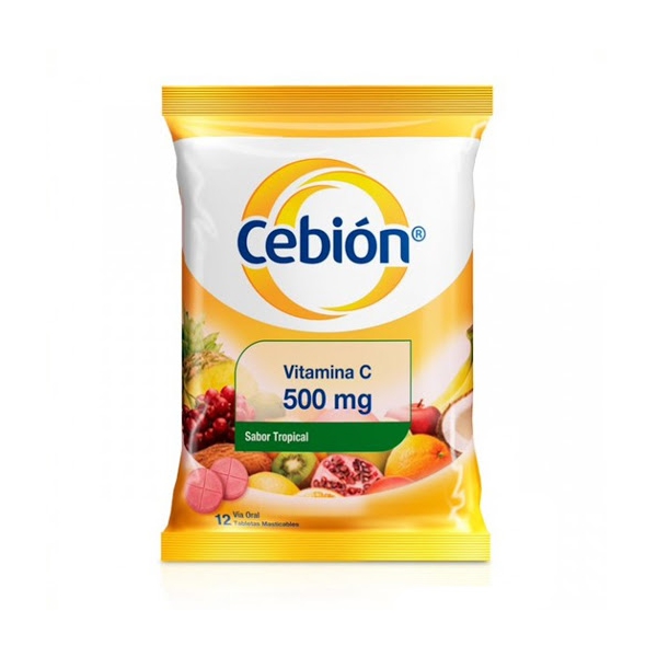 Cebion Vitamina C 500Mg X 12 Tabletas Masticables Merck